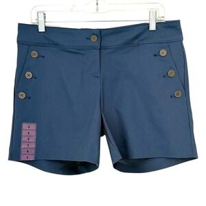 NWT Isaac Mizrahi New York Tailored Sailor Shorts Size 6 Blue Button Detail